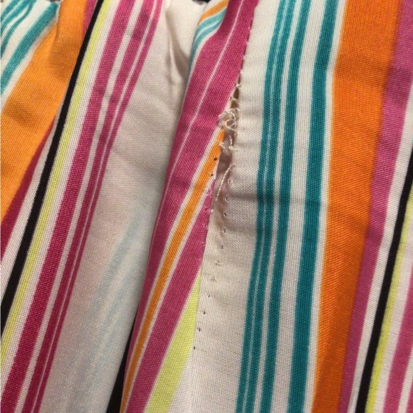 Hot swag women’s multi color elastic back pleated wide leg striped pants size 1X - Picture 3 of 11